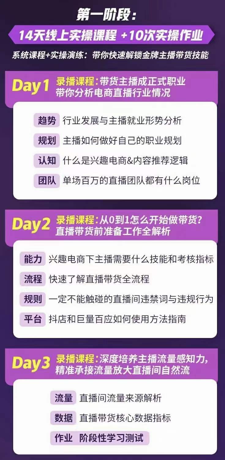 金牌主播实战进阶营 普通人也能快速变身金牌带货主播 (价值3980)