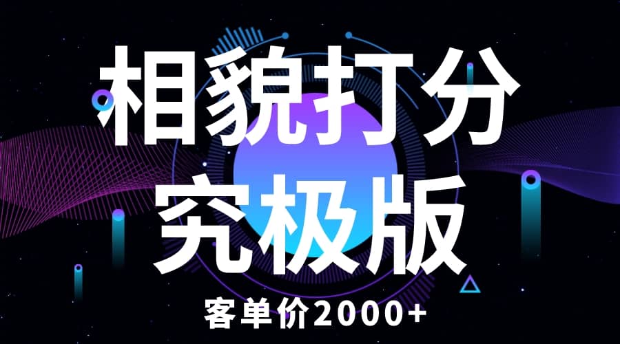 相貌打分究极版，客单价2000 纯新手小白就可操作的项目