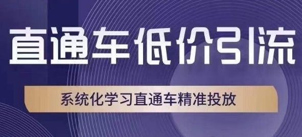 直通车低价引流课，系统化学习直通车精准投放