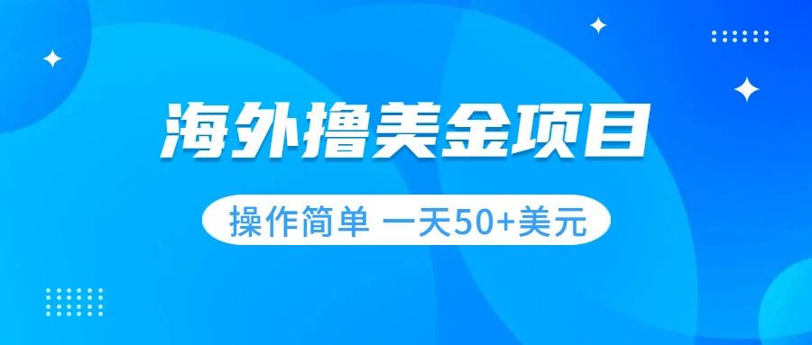 撸美金项目，操作简单，小白也能一天赚取50+美元