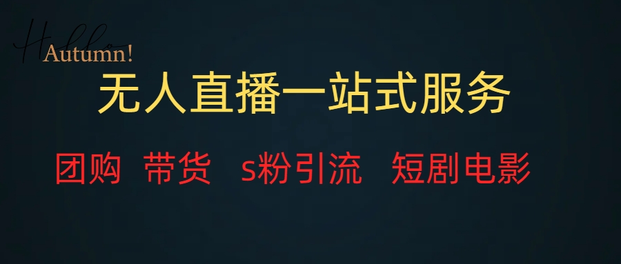 无人直播全套服务，变现稳定：一站式打包，课程详细无废话