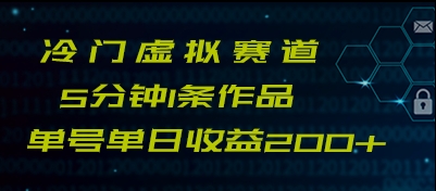 最新冷门赛道：5分钟1条作品，单日单号收益200+【实操揭秘】