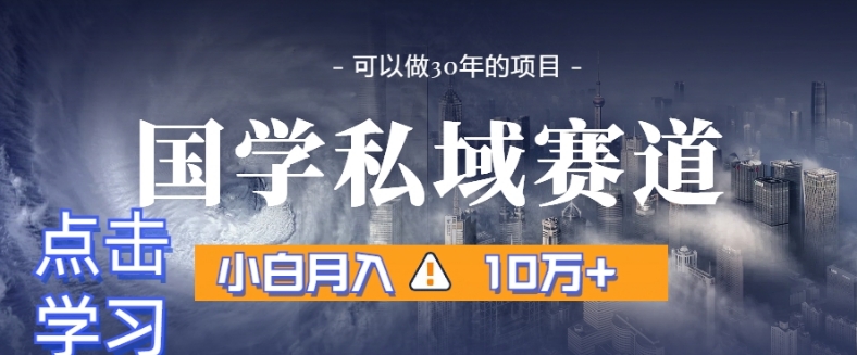 国学私域赚钱秘籍揭秘：零基础小白也能月入10万+，引流+转化全流程解析！