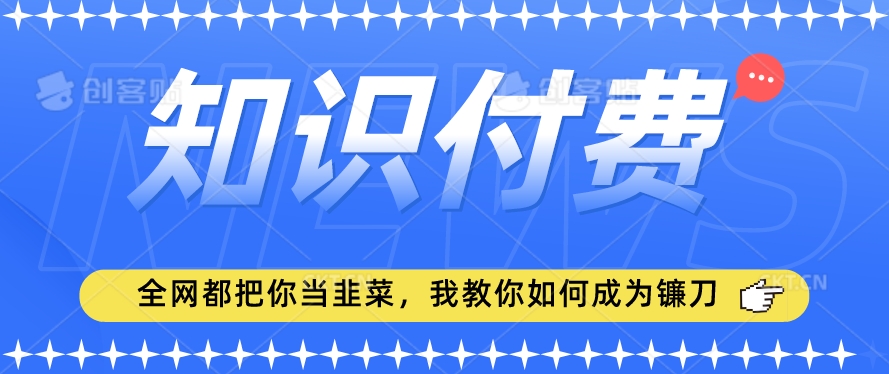 2024最新知识付费项目，小白也能轻松入局，全网都在教你做项目，我教你做镰刀【揭秘】_课程