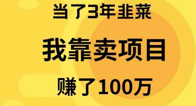 当了3年韭菜，我靠卖项目赚了100万_实操