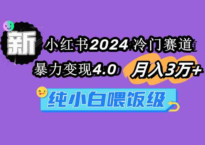 小红书2024冷门赛道攻略：月入3万+不是梦，暴力变现4.0时代，纯小白也能上手的喂饭级教程