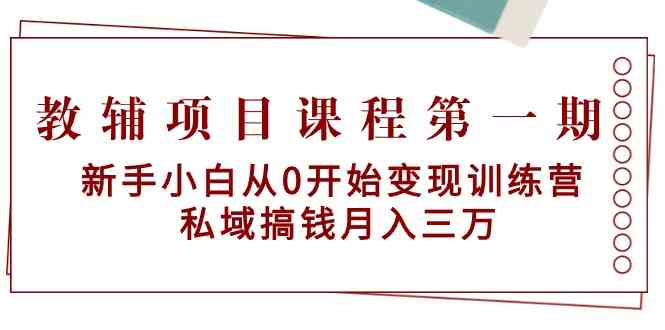 教辅项目课程第一期：新手小白从0开始变现训练营 私域搞钱月入三万_运营