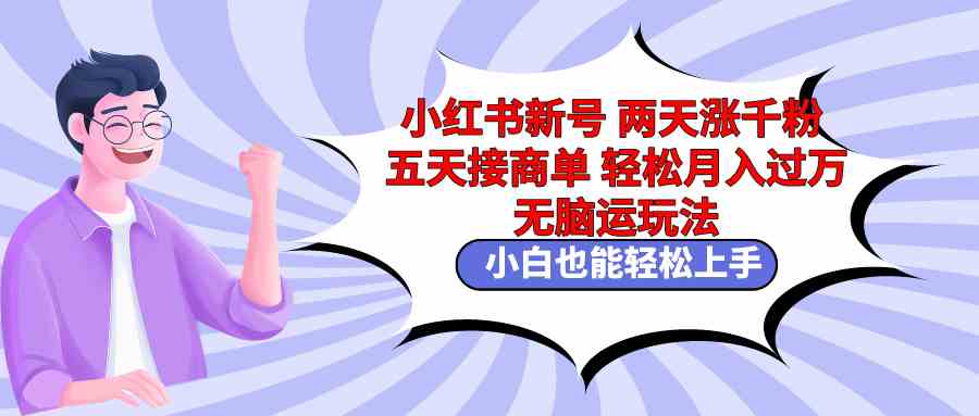 小红书新号两天涨千粉五天接商单轻松月入过万 无脑搬运玩法 小白也能轻松上手_教程