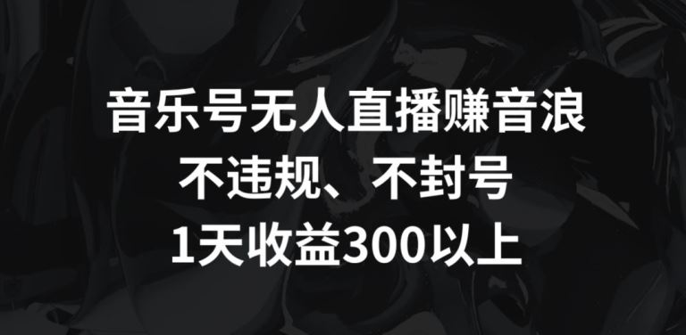 音乐号无人直播赚音浪，不违规、不封号，1天收益300+_项目