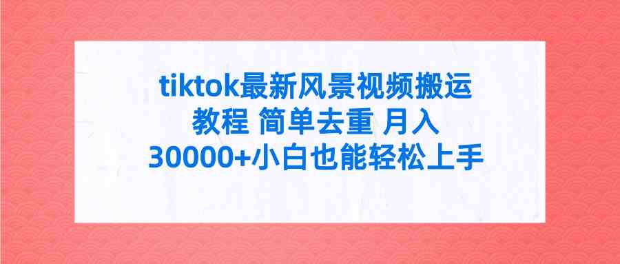 （9804期）tiktok最新风景视频搬运教程 简单去重 月入30000+附全套工具