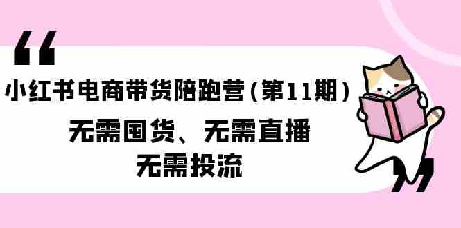 （9996期）小红书电商带货陪跑营(第11期)无需囤货、无需直播、无需投流（送往期10套）