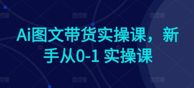 Ai图文带货实操课，新手从0-1 实操课