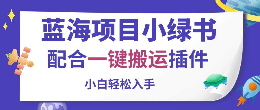 蓝海项目小绿书，配合一键搬运插件，小白轻松入手