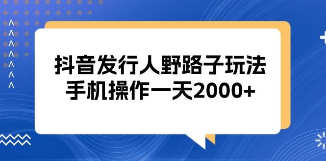 （无水印）抖音发行人野路子玩法，手机操作一天2000+