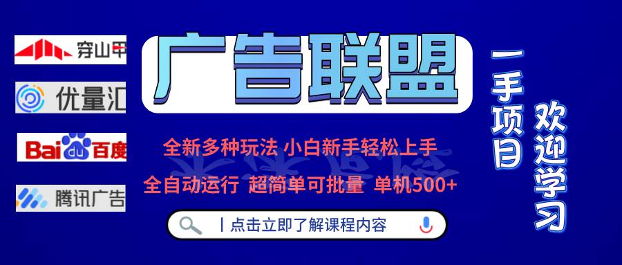 （无水印）广告联盟 全新多种玩法 单机500+ 全自动运行 可批量运行