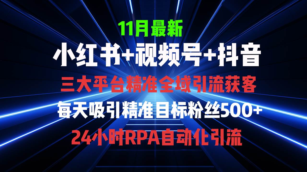 （无水印）全域多平台引流私域打法，小红书，视频号，抖音全自动获客，截流自…