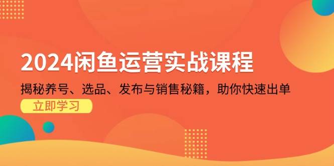 （无水印）2024闲鱼运营实战课程：揭秘养号、选品、发布与销售秘籍，助你快速出单