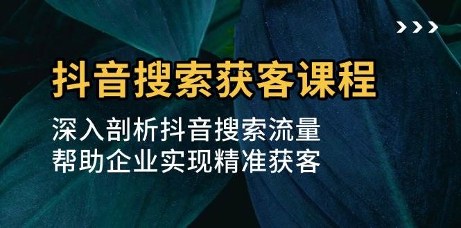 （无水印）抖音搜索获客课程：深入剖析抖音搜索流量，帮助企业实现精准获客