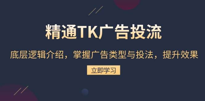 （无水印）精通TK广告投流：底层逻辑介绍，掌握广告类型与投法，提升效果