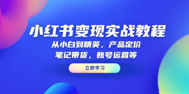 （无水印）小红书变现实战教程：从小白到精英，产品定价，笔记带货，账号运营等