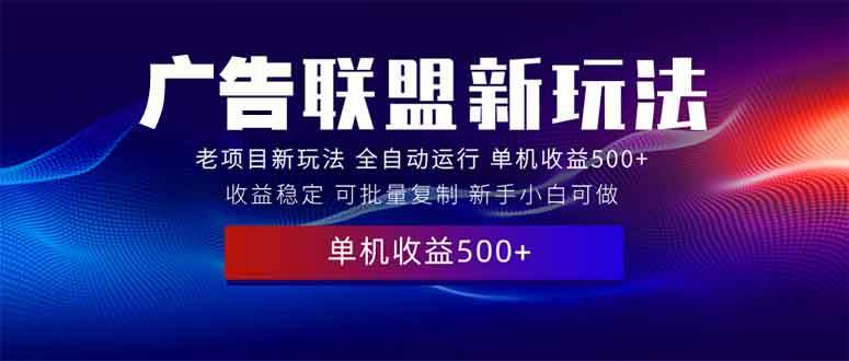 （无水印）2025全新广告联盟玩法 单机500+课程实操分享 小白可无脑操作