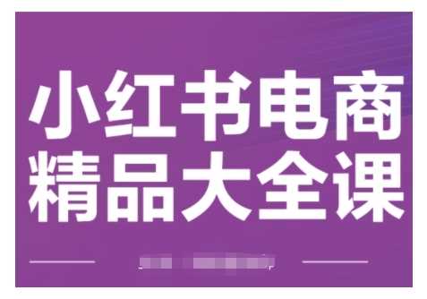 小红书电商精品大全课，快速掌握小红书运营技巧，实现精准引流与爆单目标，轻松玩转小红书电商