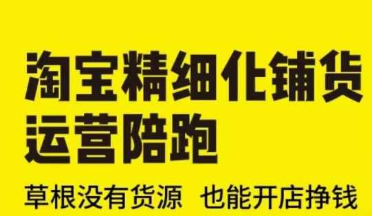 淘宝精细化铺货运营陪跑(部分更新至2025)，草根没有货源 也能开店挣钱