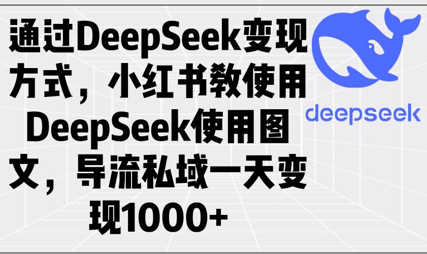 （无水印）通过DeepSeek变现方式，小红书教使用DeepSeek图文，导流私域一天变现1000+